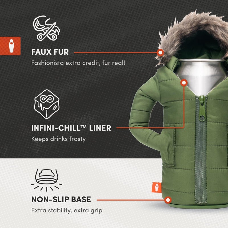 PUFFIN - The Pahka Parka - Insulated 12 oz Can Cooler I Beer Bottle & Soda Can Insulator, Keep Drinks and Beverages Cold - Camo - Image 5
